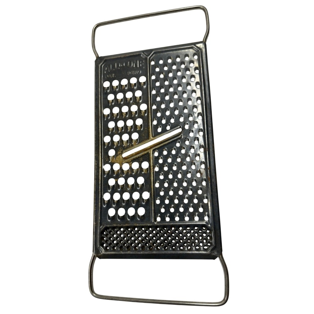 Vintage All-in-One Metal Hand Grater Slicer Multi Tool Primitive Kitchen Decor